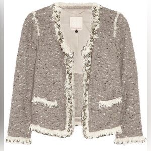 Rebecca Taylor Tweed Sequin Trim Jacket